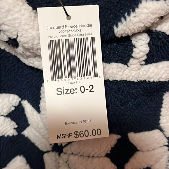 Vera Bradley Black & White Hooded Fleece Snowflake Jacket-NWT - Picture 12 of 13